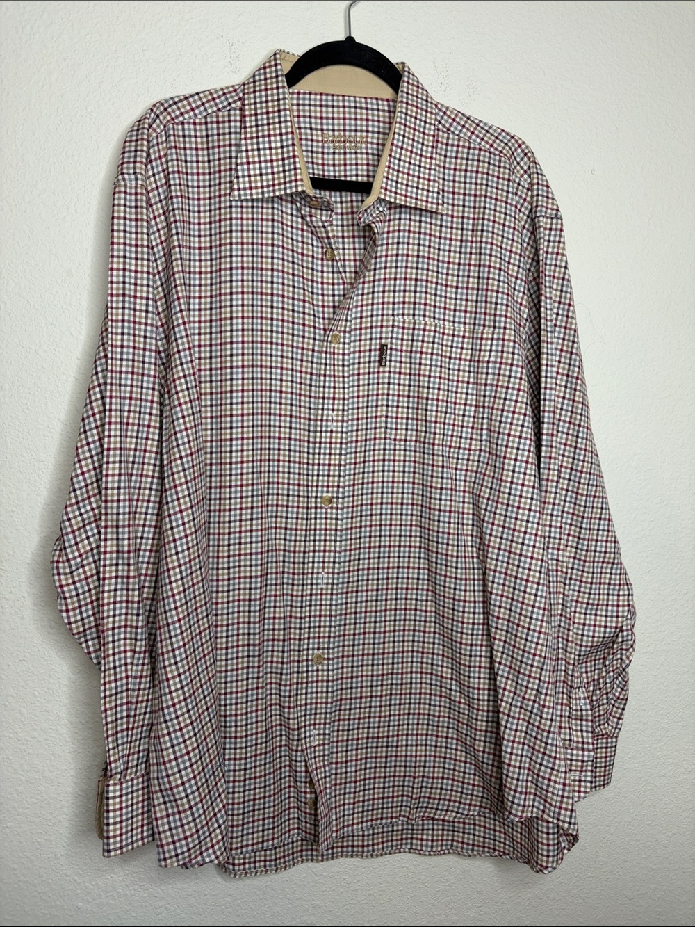 Barbour | Men’s Plaid Button Down Dress Shirt Size 3XL 100% Cotton